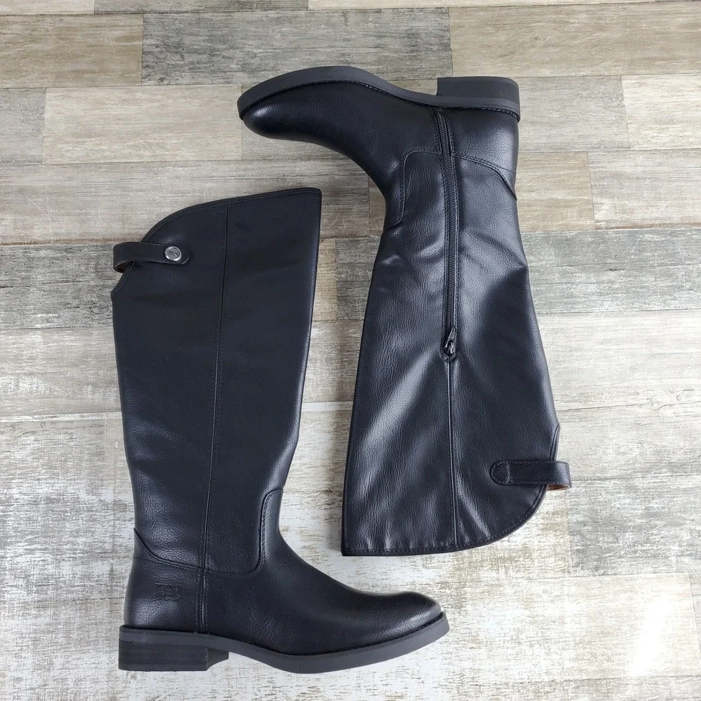 Frye and Co. Kellie Womens Knee High Boots Sz 6 W Black Button Side Zip